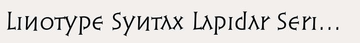 Linotype Syntax Lapidar Serif Text